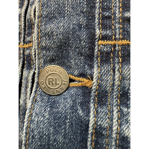 Polo Jeans Co Ralph Lauren Womens Cropped Denim Jean Jacket Vintage Y2K USA Sz M - Picture 7 of 9